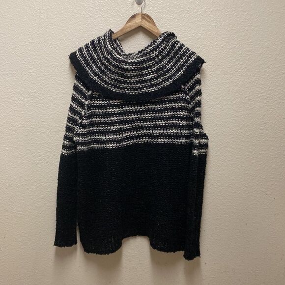 Free People Engineer Stripe Cowl Neck Sweater Small - Picture 5 of 5